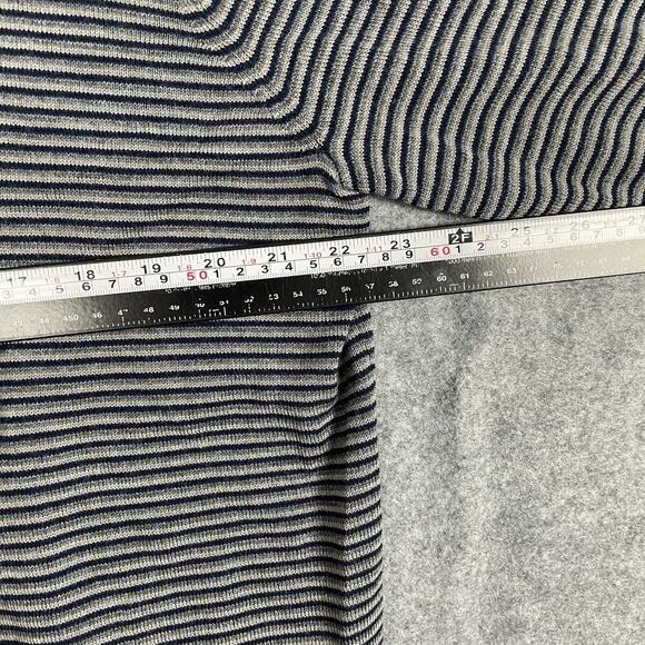 Nordstrom Mens Shop Striped Merino Wool Blend Sweater L Knit Washable Crew Blue - Picture 7 of 9